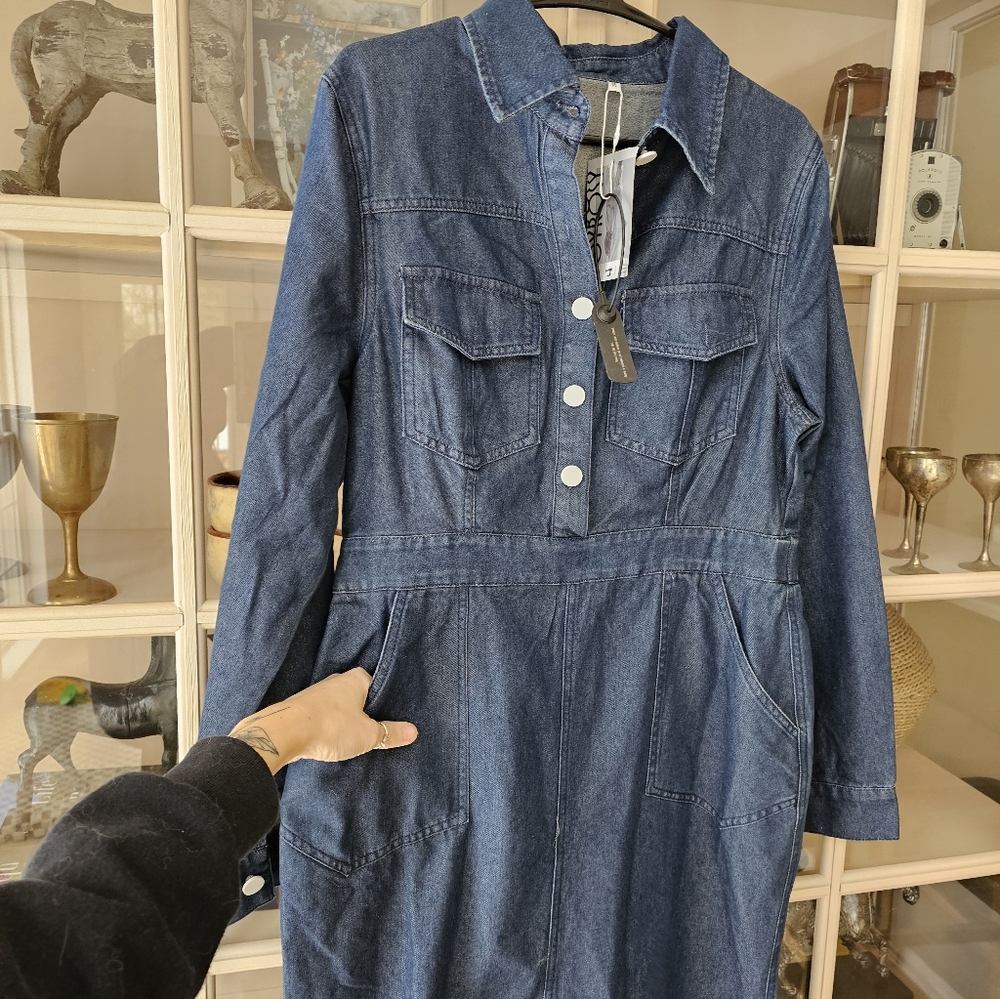 OSROSY Denim Long Sleeve Dress - Picture 6 of 12